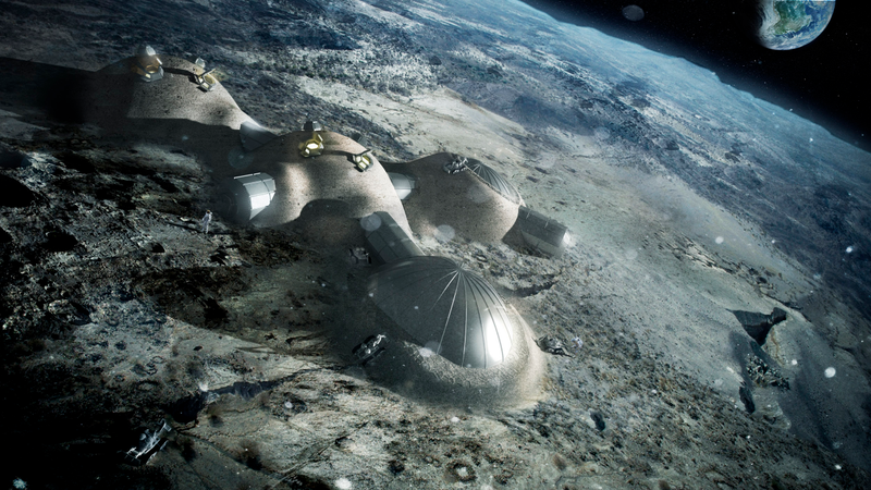 Illustration for article titled Las primeras bases lunares podrían construirse con impresoras 3D